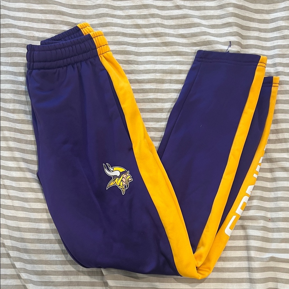 Kids Purple and Yellow Sweatpants Vikings NFL